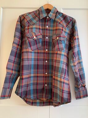 Polo Ralph Lauren Plaid Shirt Long Sleeve with Elbow Patches Men’s size  L
